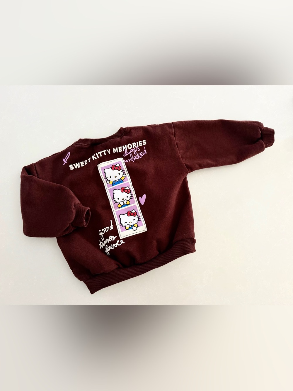 Zara Kids x Hello Kitty Maroon Crewneck Sweatshirt • Size 4YRS